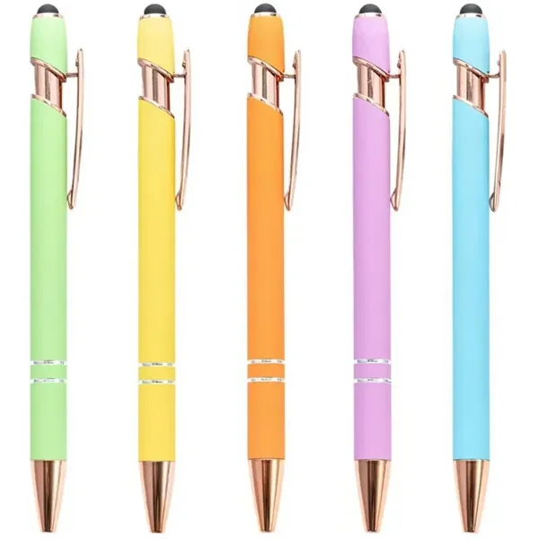 2-in-1 Soft Touch Metal Ballpoint Pen with Stylus Tip 5.6'' - 2-in-1 Soft Touch Metal Ballpoint Pen with Stylus Tip 5.6'' - Image 6 of 7