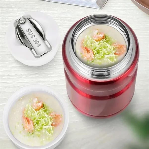 Stainless Steel Insulation Lunch Box With Spoon - Stainless Steel Insulation Lunch Box With Spoon - Image 5 of 5