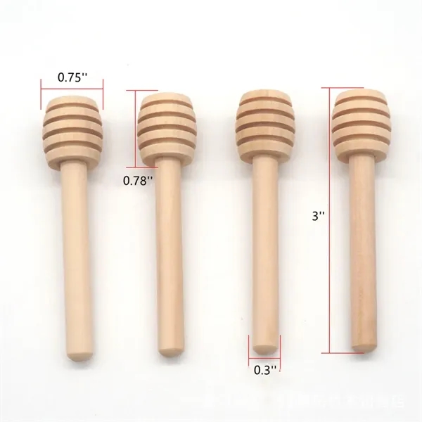 3 Inch Wooden Honey Dipper Sticks - 3 Inch Wooden Honey Dipper Sticks - Image 1 of 3