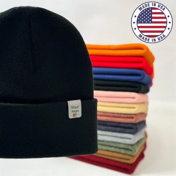 Made in USA Beanie Skully Knit Cap Winter Hat Custom / Blank - Made in USA Beanie Skully Knit Cap Winter Hat Custom / Blank - Image 1 of 22