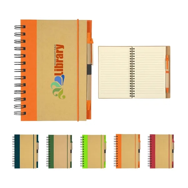 Full color Eco-Inspired Spiral Notebook & Pen - Full color Eco-Inspired Spiral Notebook & Pen - Image 0 of 7