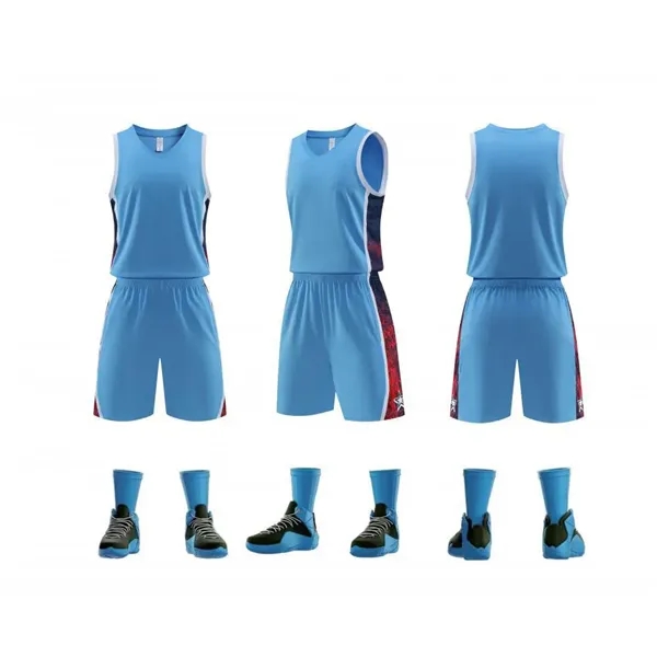 Basketball uniform printing set Men's summer student sports - Basketball uniform printing set Men's summer student sports - Image 4 of 6
