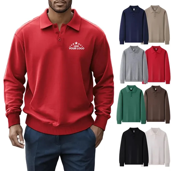 Long Sleeve Polo Shirts For Men - Long Sleeve Polo Shirts For Men - Image 0 of 2