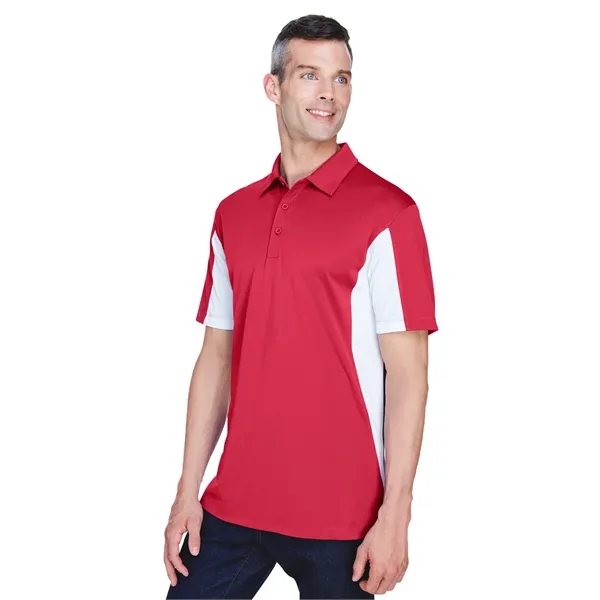 Harriton Men's Side Blocked Micro-Pique Polo