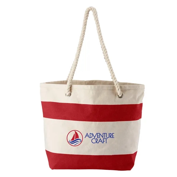 Cotton Resort Tote Bag with Rope Handle - Cotton Resort Tote Bag with Rope Handle - Image 4 of 5