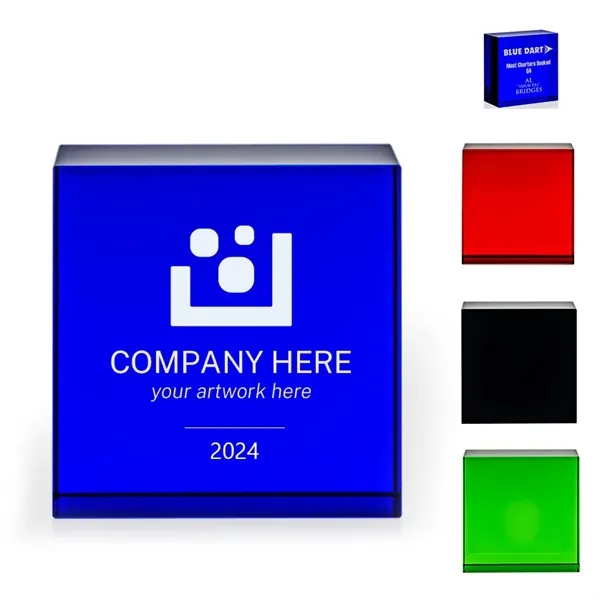 Square Crystal Paperweight - Square Crystal Paperweight - Image 0 of 3