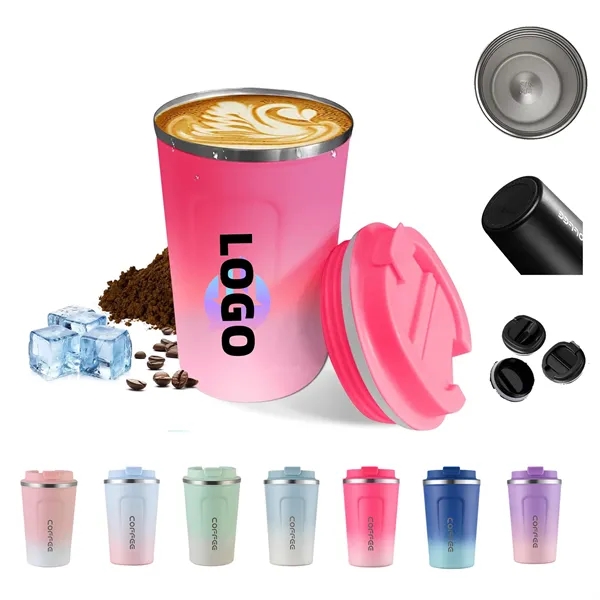 13oz stainless Steel Thermos Leak-proof Coffee Mug with Lid - 13oz stainless Steel Thermos Leak-proof Coffee Mug with Lid - Image 0 of 8