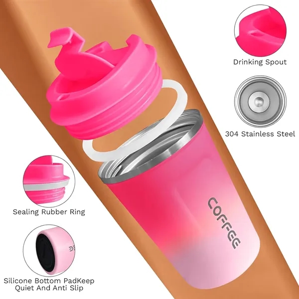 13oz stainless Steel Thermos Leak-proof Coffee Mug with Lid - 13oz stainless Steel Thermos Leak-proof Coffee Mug with Lid - Image 1 of 8