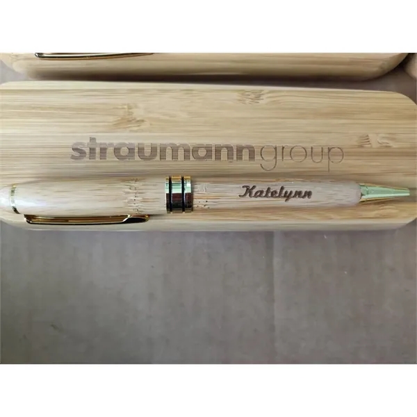 Executive Wooden Pen Gift Set With Case - Twist Action - Executive Wooden Pen Gift Set With Case - Twist Action - Image 2 of 3