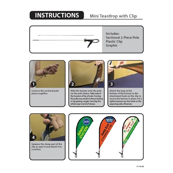 Double Sided Mini Teardrop Banner with Clip - Double Sided Mini Teardrop Banner with Clip - Image 9 of 9