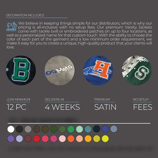 Build Your Own Satin Varsity Jacket: Quilted Lining - Build Your Own Satin Varsity Jacket: Quilted Lining - Image 3 of 3