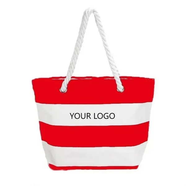 Cotton Canvas Nautical Tote - Cotton Canvas Nautical Tote - Image 1 of 3