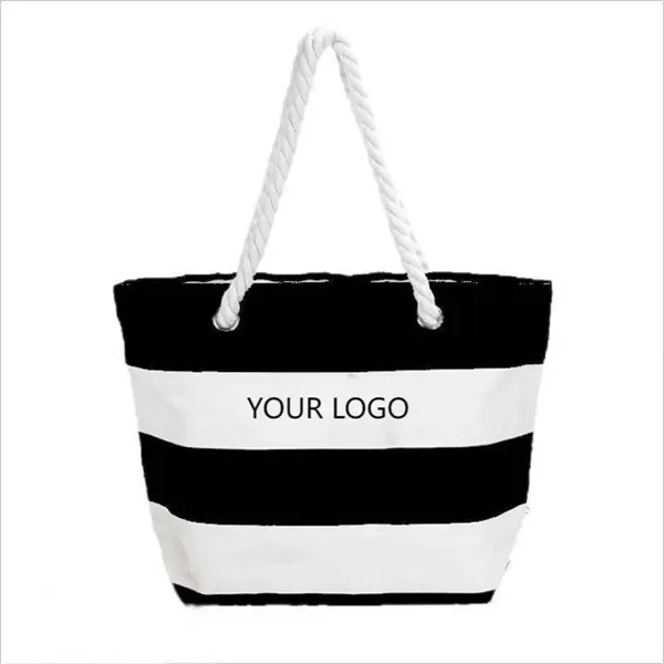 Cotton Canvas Nautical Tote - Cotton Canvas Nautical Tote - Image 2 of 3