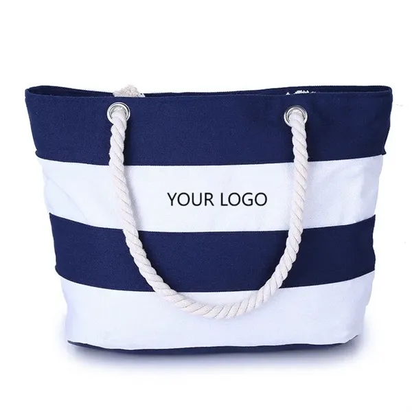 Cotton Canvas Nautical Tote - Cotton Canvas Nautical Tote - Image 3 of 3