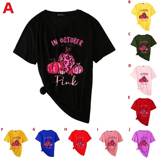 Fall Breast Cancer Awareness T-Shirt - Fall Breast Cancer Awareness T-Shirt - Image 3 of 5