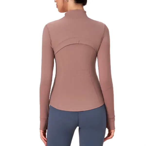 Full Zip Yoga Jacket Long Sleeve Shirts for Women - Full Zip Yoga Jacket Long Sleeve Shirts for Women - Image 2 of 7