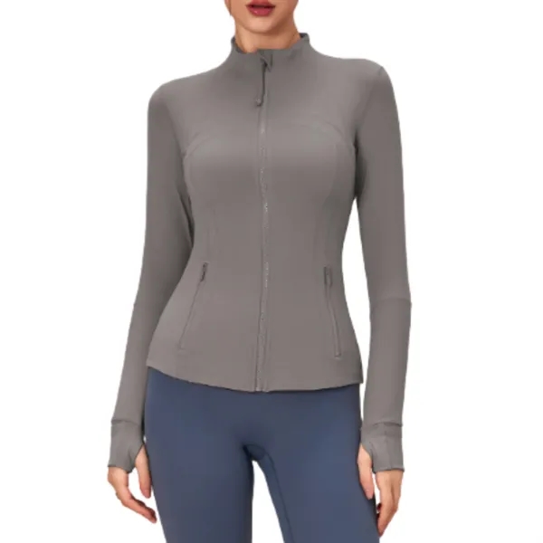 Full Zip Yoga Jacket Long Sleeve Shirts for Women - Full Zip Yoga Jacket Long Sleeve Shirts for Women - Image 6 of 7