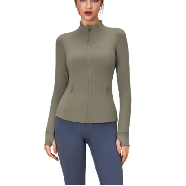 Full Zip Yoga Jacket Long Sleeve Shirts for Women - Full Zip Yoga Jacket Long Sleeve Shirts for Women - Image 7 of 7