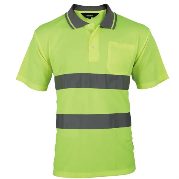 High Visibility Reflective Polo Shirt - High Visibility Reflective Polo Shirt - Image 1 of 8