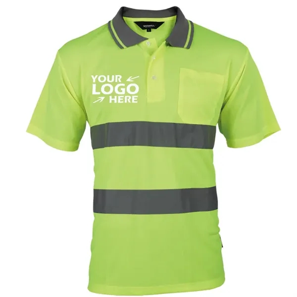 High Visibility Reflective Polo Shirt - High Visibility Reflective Polo Shirt - Image 2 of 8