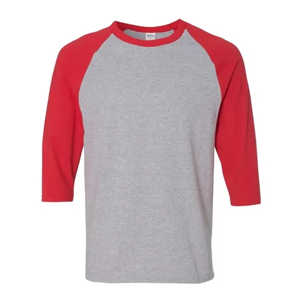 Gildan 100% Cotton Raglan Three Quarter Sleeve T Shirt - Gildan 100% Cotton Raglan Three Quarter Sleeve T Shirt - Image 3 of 12