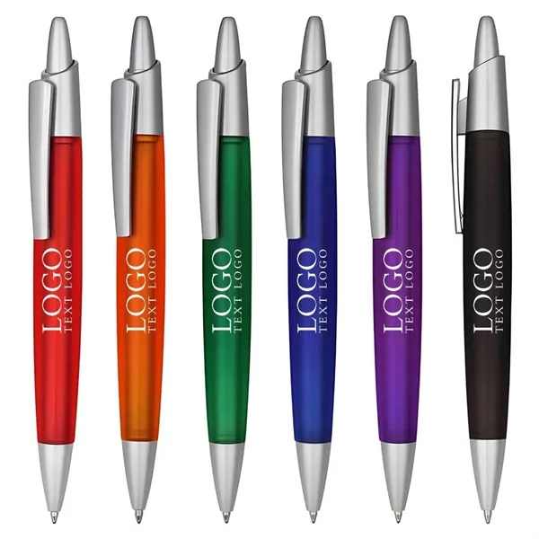 Promotional Colorful Barrel Translucent Ballpoint Pen - Promotional Colorful Barrel Translucent Ballpoint Pen - Image 1 of 6