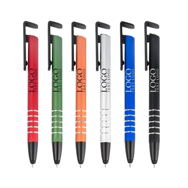 Promotional colored metallic stylus pen with phone holder - Promotional colored metallic stylus pen with phone holder - Image 1 of 6