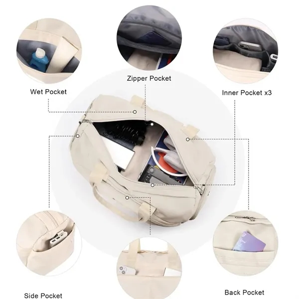 25L Waterproof Gym Sports Luggage Bag With Shoe Compartment - 25L Waterproof Gym Sports Luggage Bag With Shoe Compartment - Image 3 of 3