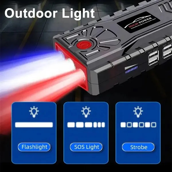 12V Portable Auto Jump Box Battery Booster With LED - 12V Portable Auto Jump Box Battery Booster With LED - Image 2 of 7