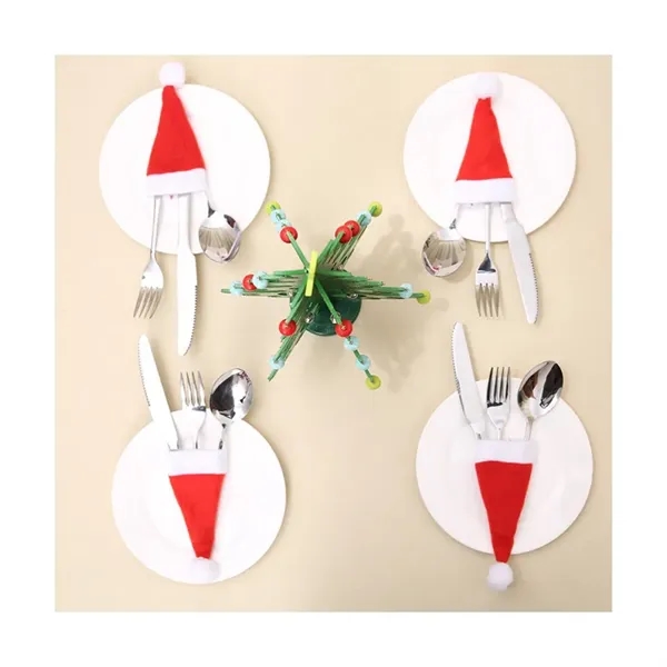 Christmas Santa Hats Silverware Holders - Christmas Santa Hats Silverware Holders - Image 1 of 2