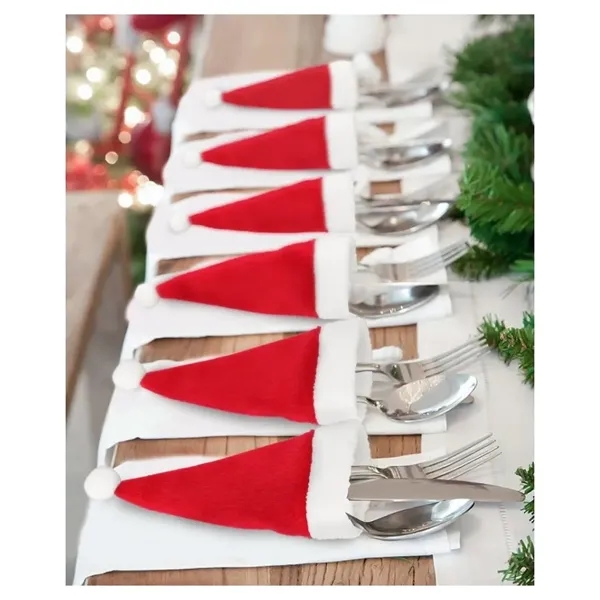 Christmas Santa Hats Silverware Holders - Christmas Santa Hats Silverware Holders - Image 2 of 2
