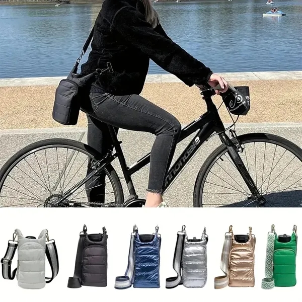 Crossbody Water Bottle Cooler Bag with Adjustable Strap - Crossbody Water Bottle Cooler Bag with Adjustable Strap - Image 3 of 3