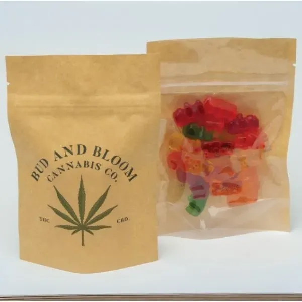 Full Color Stand Up Kraft Pouches with Clear Back - Full Color Stand Up Kraft Pouches with Clear Back - Image 1 of 6