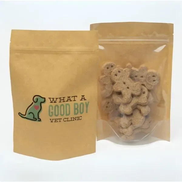 Full Color Stand Up Kraft Pouches with Clear Back - Full Color Stand Up Kraft Pouches with Clear Back - Image 2 of 6