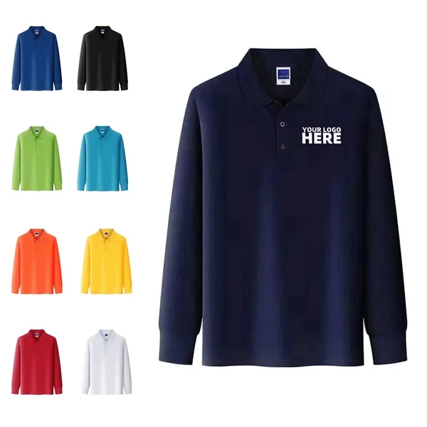 Men's Long Sleeve Polo Shirt - Men's Long Sleeve Polo Shirt - Image 0 of 1