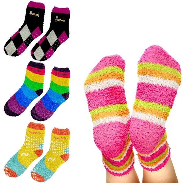 Fluffy Non-Slip Jacquard Grip Socks - Fluffy Non-Slip Jacquard Grip Socks - Image 0 of 5