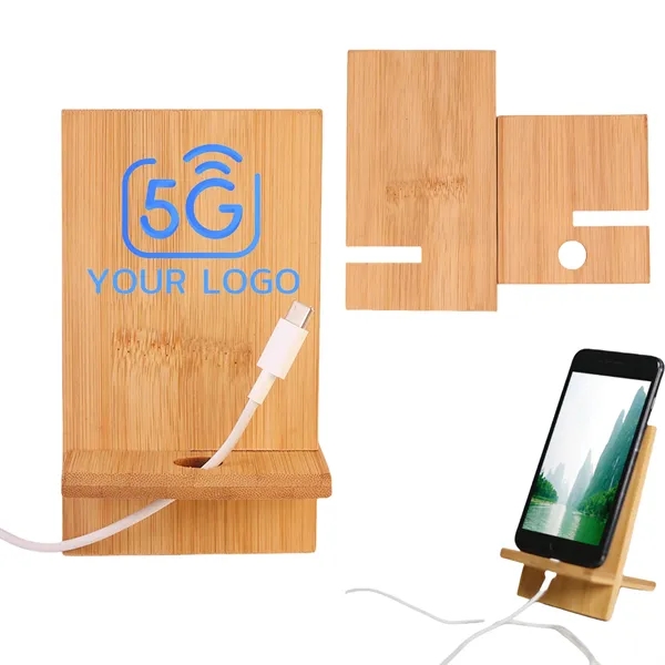 Bamboo Wood Mobile Phone Stand - Bamboo Wood Mobile Phone Stand - Image 0 of 1