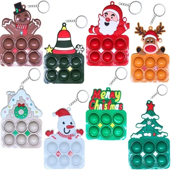Christmas Ornament Push Bubble Pop Toy Keychain - Christmas Ornament Push Bubble Pop Toy Keychain - Image 1 of 7
