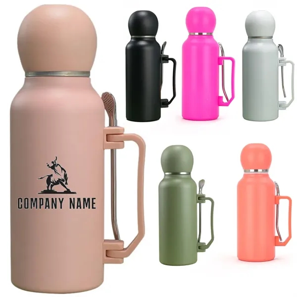 stainless steel water bottle with spoon - stainless steel water bottle with spoon - Image 0 of 4