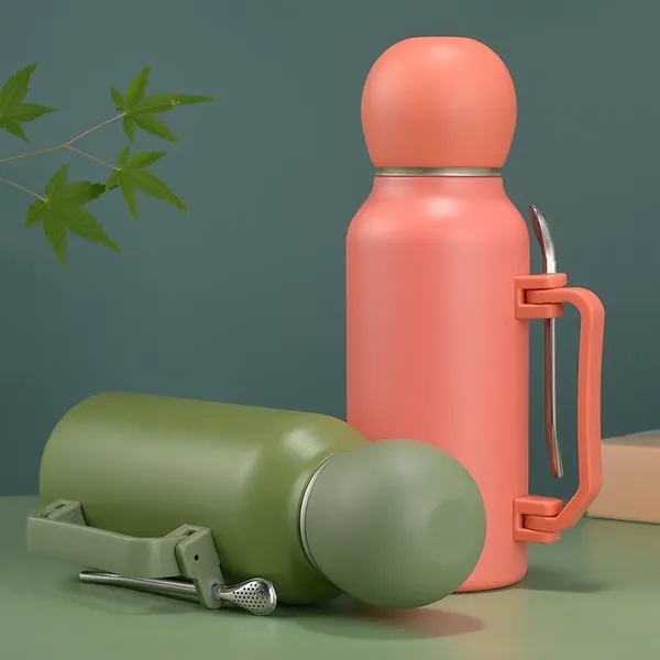 stainless steel water bottle with spoon - stainless steel water bottle with spoon - Image 1 of 4