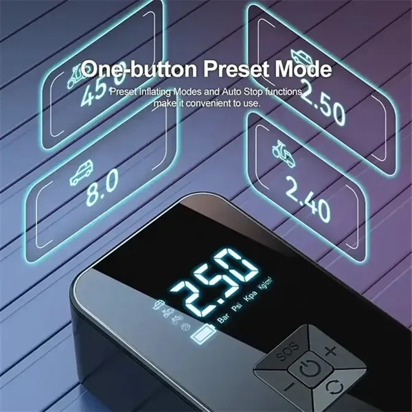 Faster Portable Air Pump with Power Bank LED Light - Faster Portable Air Pump with Power Bank LED Light - Image 1 of 4