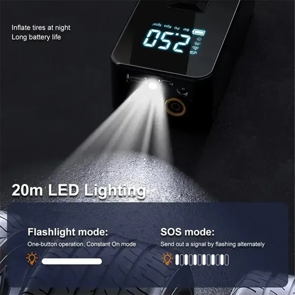 Faster Portable Air Pump with Power Bank LED Light - Faster Portable Air Pump with Power Bank LED Light - Image 2 of 4