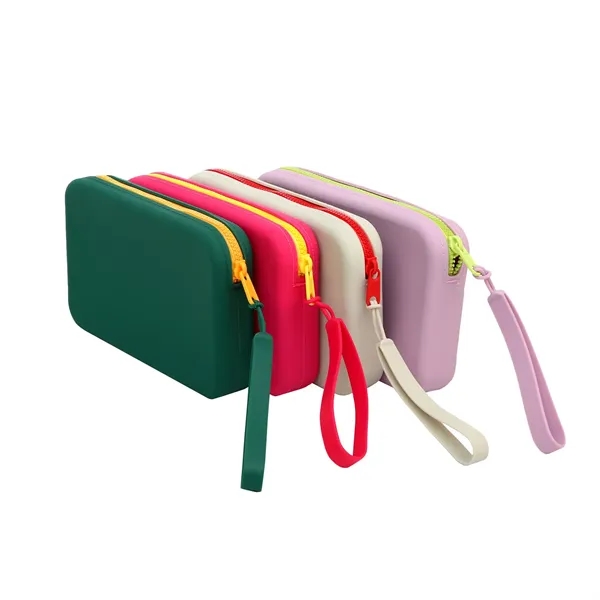 Soft Silicone Makeup Storage Bag For Men And Women - Soft Silicone Makeup Storage Bag For Men And Women - Image 0 of 5