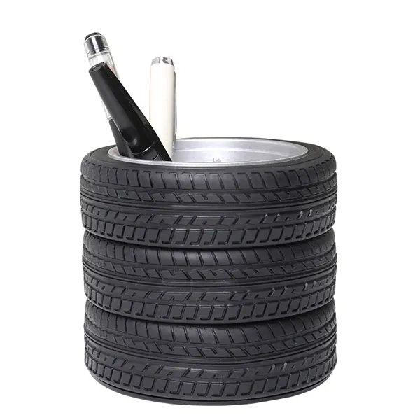 Novelty Tire-Shaped Desk Pen Holder - Novelty Tire-Shaped Desk Pen Holder - Image 0 of 5
