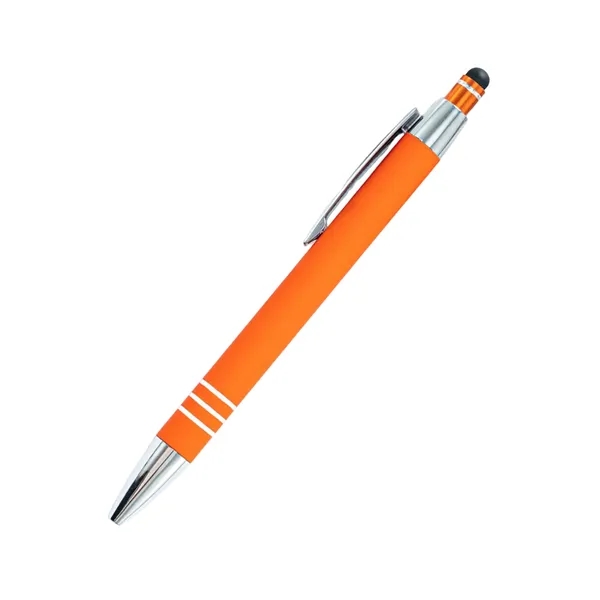 3 Rings Rubberized Metal Stylus Pen - 3 Rings Rubberized Metal Stylus Pen - Image 2 of 2