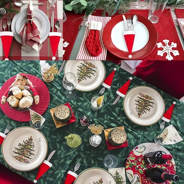 Christmas Santa Hats Silverware Holders - Christmas Santa Hats Silverware Holders - Image 2 of 2