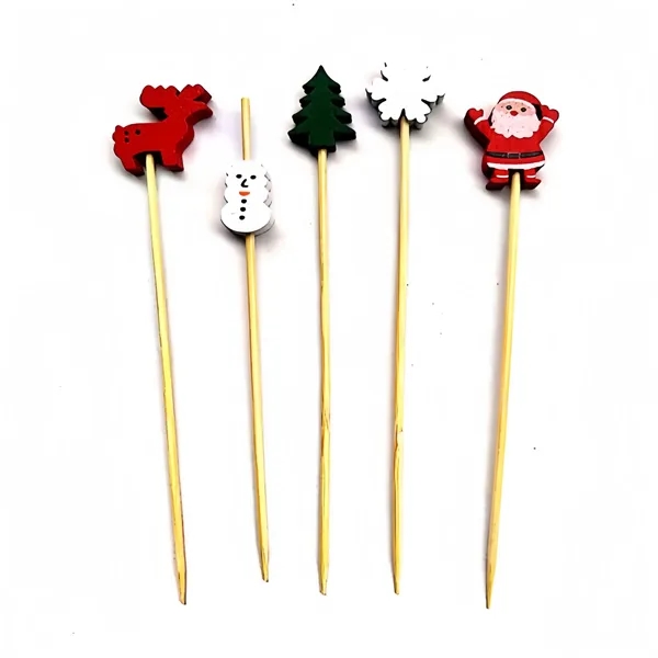 100PCS/ SET Christmas Fruit Disposable Bamboo Sticks - 100PCS/ SET Christmas Fruit Disposable Bamboo Sticks - Image 1 of 4