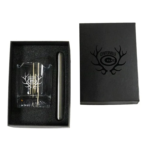 WHISKEY GLASS  W/CIGAR HOLDER GIFT SET - WHISKEY GLASS  W/CIGAR HOLDER GIFT SET - Image 0 of 0