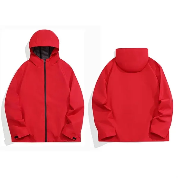 Lightweight Unisex Jacket Hooded Windbreaker - Lightweight Unisex Jacket Hooded Windbreaker - Image 3 of 7