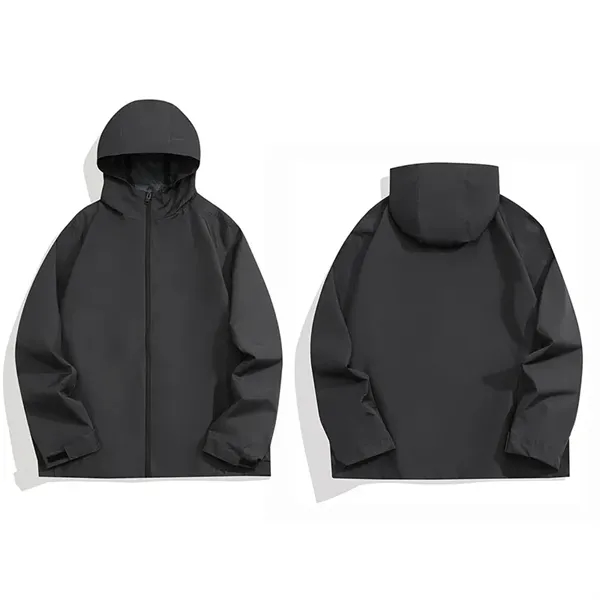 Lightweight Unisex Jacket Hooded Windbreaker - Lightweight Unisex Jacket Hooded Windbreaker - Image 6 of 7